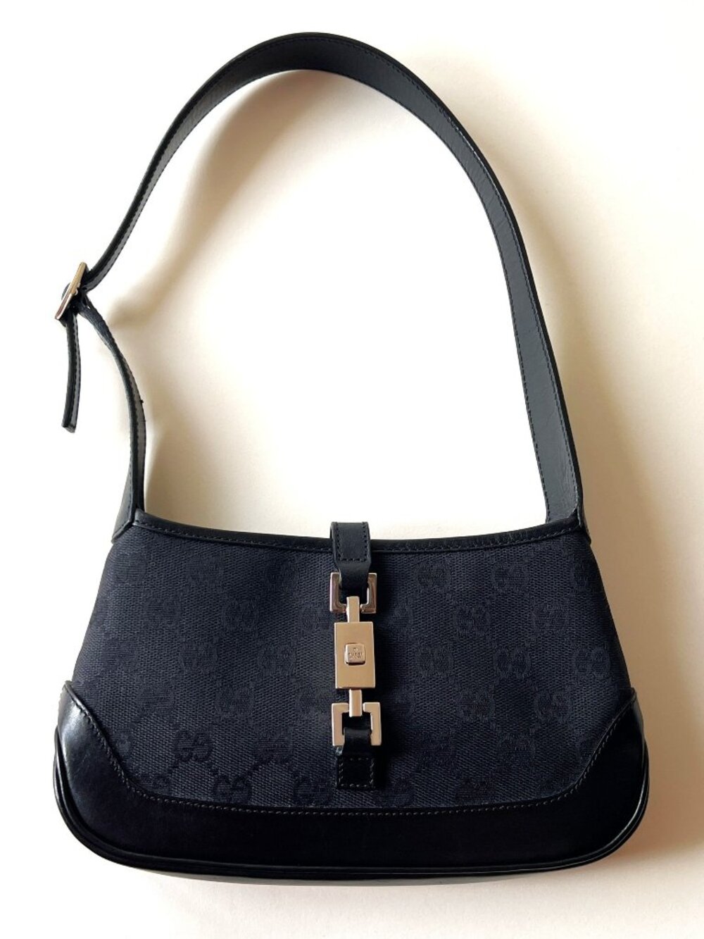 GUCCI by Tom Ford Black GG Monogram Mini Jackie Bag from early 2000s Authentic